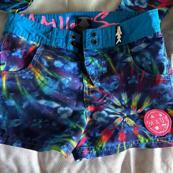 Maui & Sons Tie Dye Rash guard & Bathing Suit - XS - Picture 2 of 6
